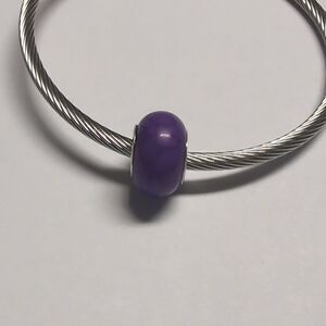 Crackled Purple Charm for Pandora Style Bracelet‎